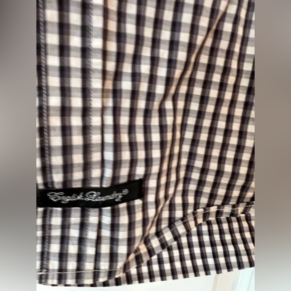 English Laundry Check Plaid Black & White long sleeve shirt. - Picture 3 of 12